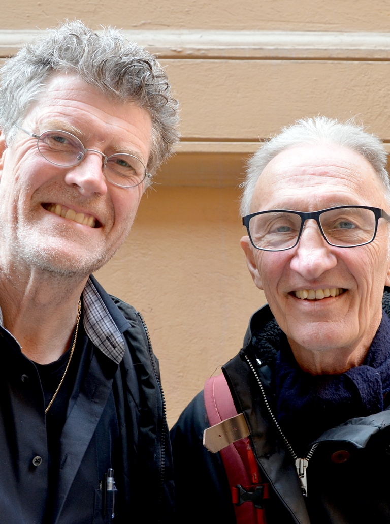 Töres och Börje fotograferade i samband med en gemensamma debattartikeln (2016-04-22) om minskad trygghet i arbetslivet.